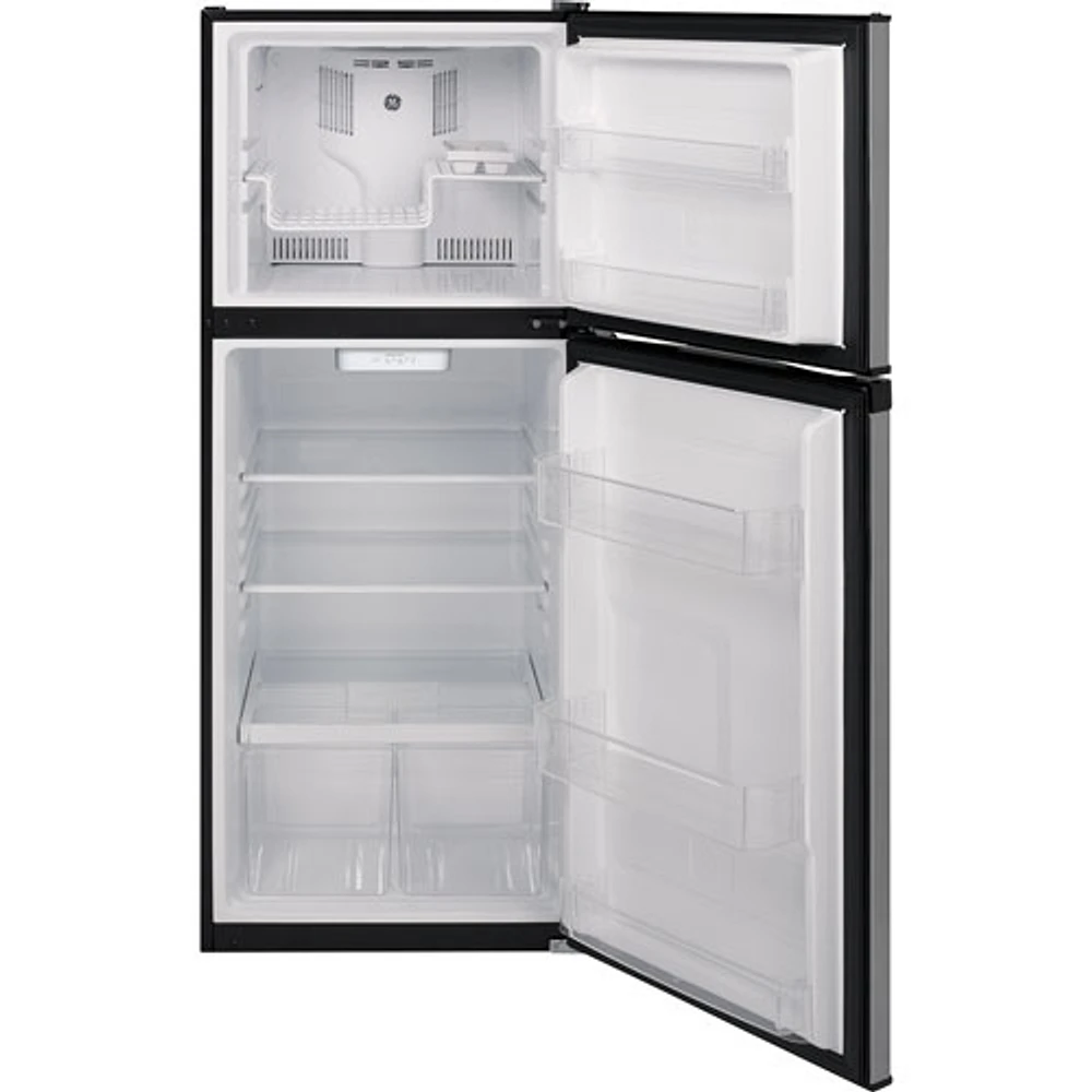 GE 24" 11.6 Cu. Ft. Top Freezer Refrigerator with LED Lighting (GPE12FSKSB) - Stainless Steel