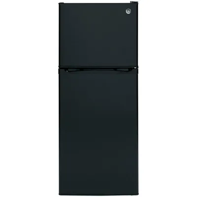 GE 24" 11.6 Cu. Ft. Top Freezer Refrigerator w/ LED Lighting (GPE12FGKBB) - Black