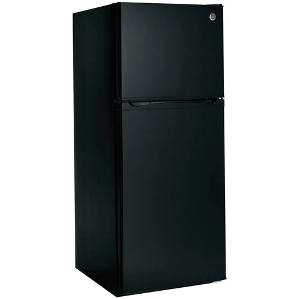 GE 24" 11.6 Cu. Ft. Top Freezer Refrigerator w/ LED Lighting (GPE12FGKBB) - Black