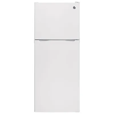 GE 24" 11.6 Cu. Ft. Top Freezer Refrigerator with LED Lighting (GPE12FGKWW) - White