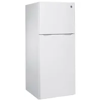 GE 24" 11.6 Cu. Ft. Top Freezer Refrigerator with LED Lighting (GPE12FGKWW) - White