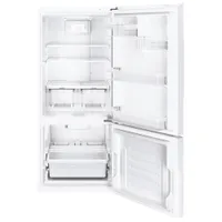 GE 30" 20.9 Cu. Ft. Bottom Mount Freezer Refrigerator with LED Lighting (GBE21AGKWW) - White