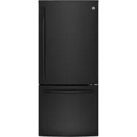 GE 30" 20.9 Cu. Ft. Bottom Freezer Refrigerator with LED Lighting (GBE21AGKBB) - Black