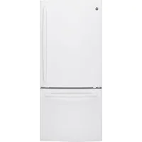 GE 30" 20.9 Cu. Ft. Bottom Freezer Refrigerator with LED Lighting (GDE21DGKWW) - White