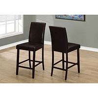 Contemporary Faux Leather Dining Chair - Set of 2 - Brown