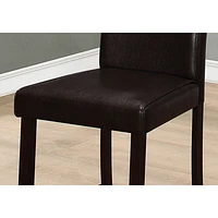 Contemporary Faux Leather Dining Chair - Set of 2 - Brown