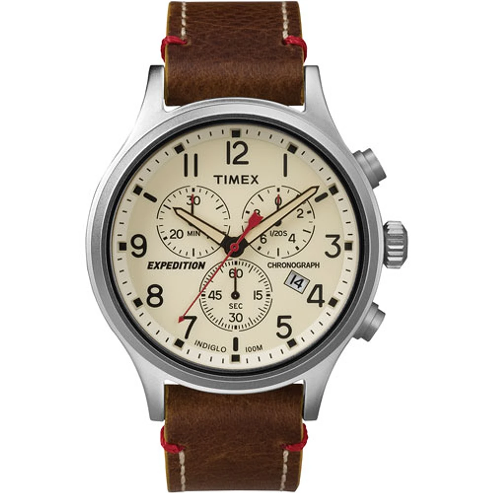 Montre décontractée analogique 42 mm pour hommes Expedition de Timex - Brun - Blanc