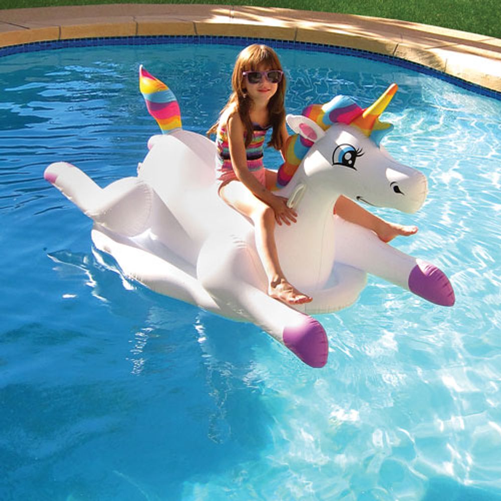 Blue Wave Unicorn Inflatable Pool Ride-On Float (NT2697) - White