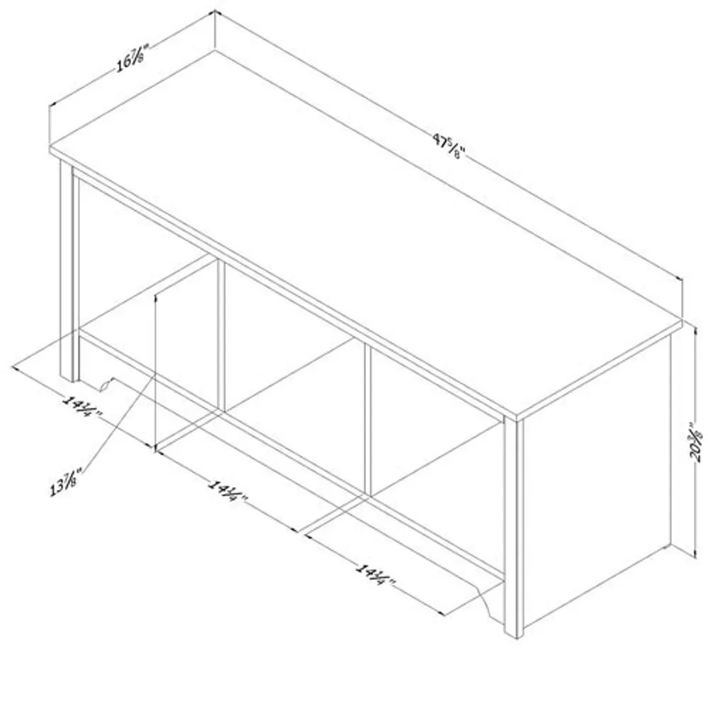 Vito Transitional 3-Shelf Storage Bench