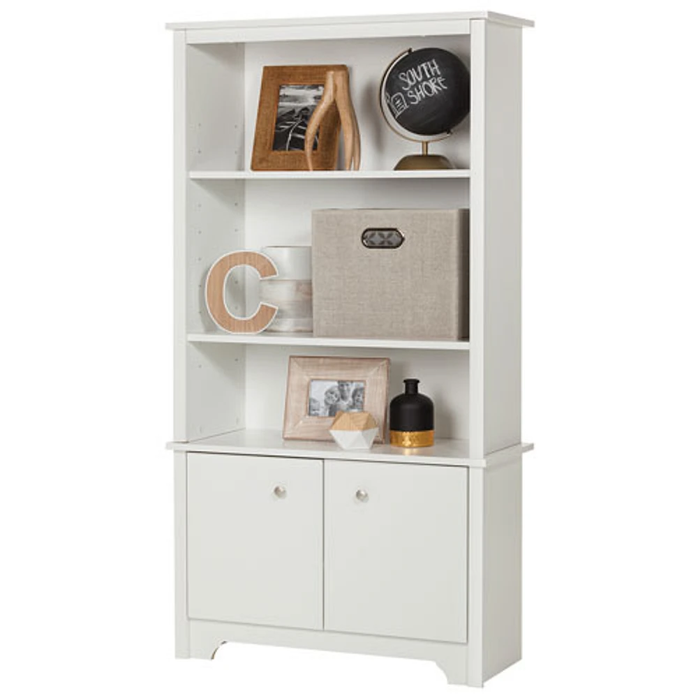 Vito Transitional 3-Shelf Bookcase - White