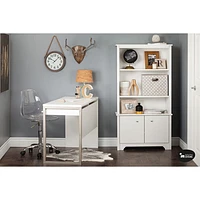 Vito Transitional 3-Shelf Bookcase - White