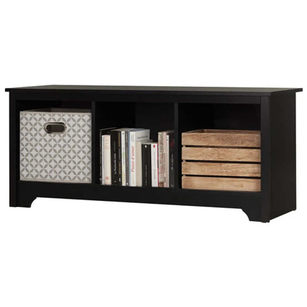 Vito Transitional 3-Shelf Storage Bench - Black