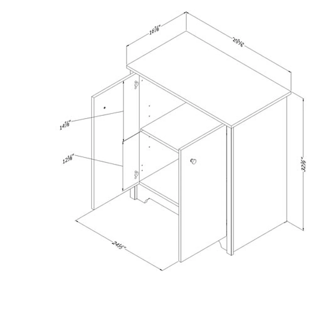 Armoire de rangement transitionnelle à 2 portes de Vito - Blanc