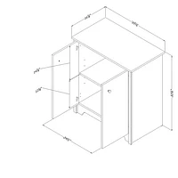 Armoire de rangement transitionnelle à 2 portes de Vito - Blanc