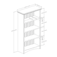 Bibliothèque rustique à 4 tablettes Artwork - Blanc