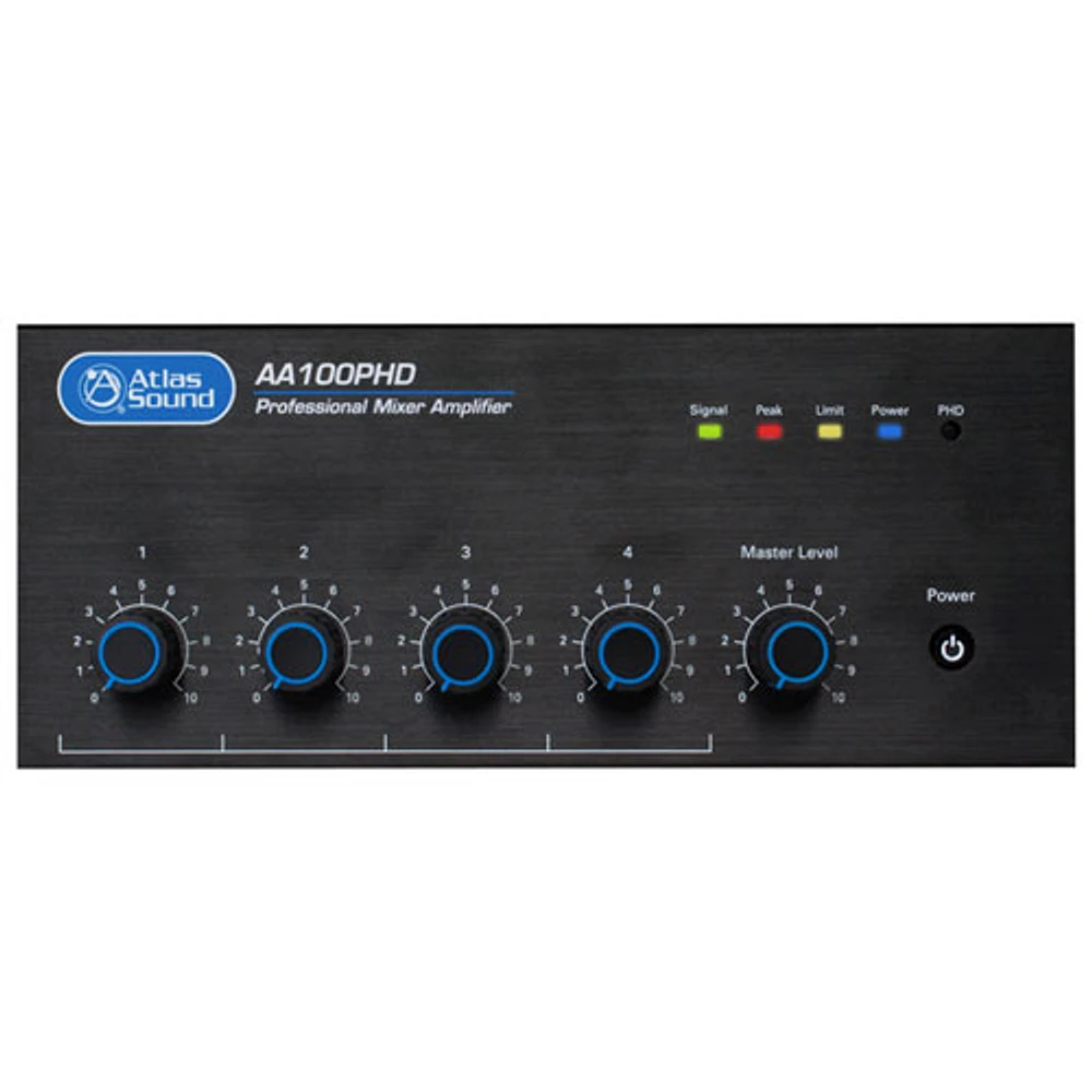 Amplificateur/mélangeur à 4 canaux de 100 W d'Atlas (AA100PHD)