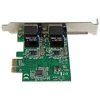 Carte réseau à 2 ports PCI-E Gigabit 10/100/1000 de StarTech