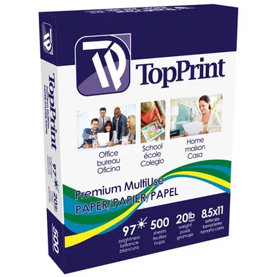 TopPrint 500-Sheet 8.5" x 11" Multi-Purpose Paper - 97 Brightness