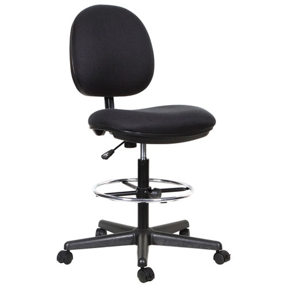 TygerClaw Fabric Office Stool Chair - Black