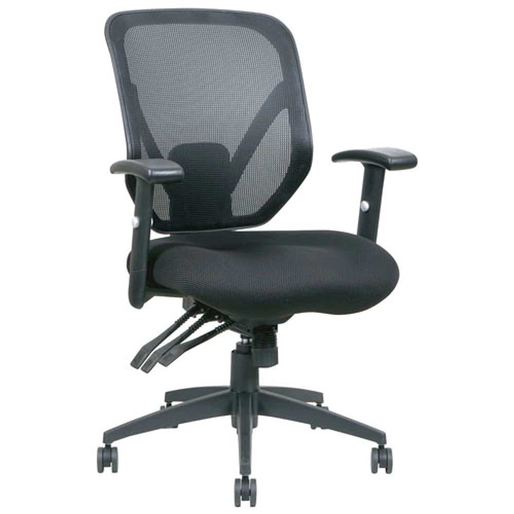 TygerClaw Ergonomic Mid-Back Mesh Office Chair - Black