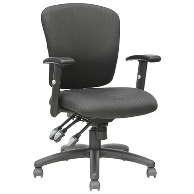 TygerClaw Ergonomic Mid-Back Fabric Office Chair - Black