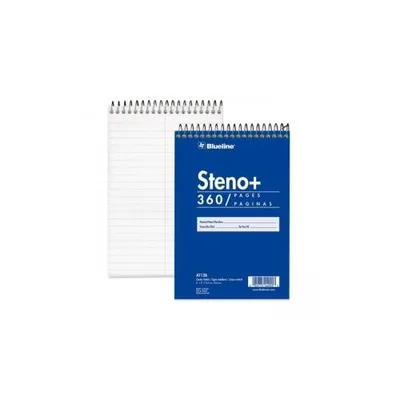 Blueline White Paper Wirebound Steno Pad