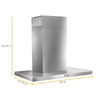 Whirlpool 30" Convertible Flat Wall Mount Range Hood (WVW57UC0FS) - Stainless Steel