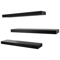 Maine 24" 3-Piece Wall Shelf - Black