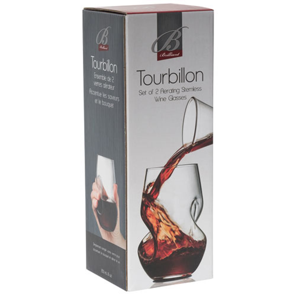 Brilliant Tourbillon 250ml Aerating Wine Glasses - Set of 2