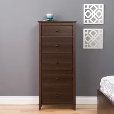 Yaletown Transitional 5-Drawer Chest - Espresso