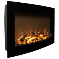 Paramount Daniel Wall-Mounted Electric Fireplace - 4600 BTU - Black