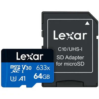 Lexar 633x 64GB 100MB/s microSDXC Class 10 Memory Card