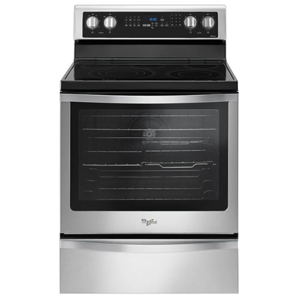 Whirlpool 30" 6.4 Cu. Ft. True Convection Electric Range (YWFE745H0FS) - Black-on-Stainless