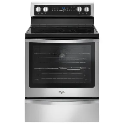 Cuisinière électrique autonome lisse à 5 éléments avec four 6,4 pi3 30 po de Whirlpool - Inox-noir