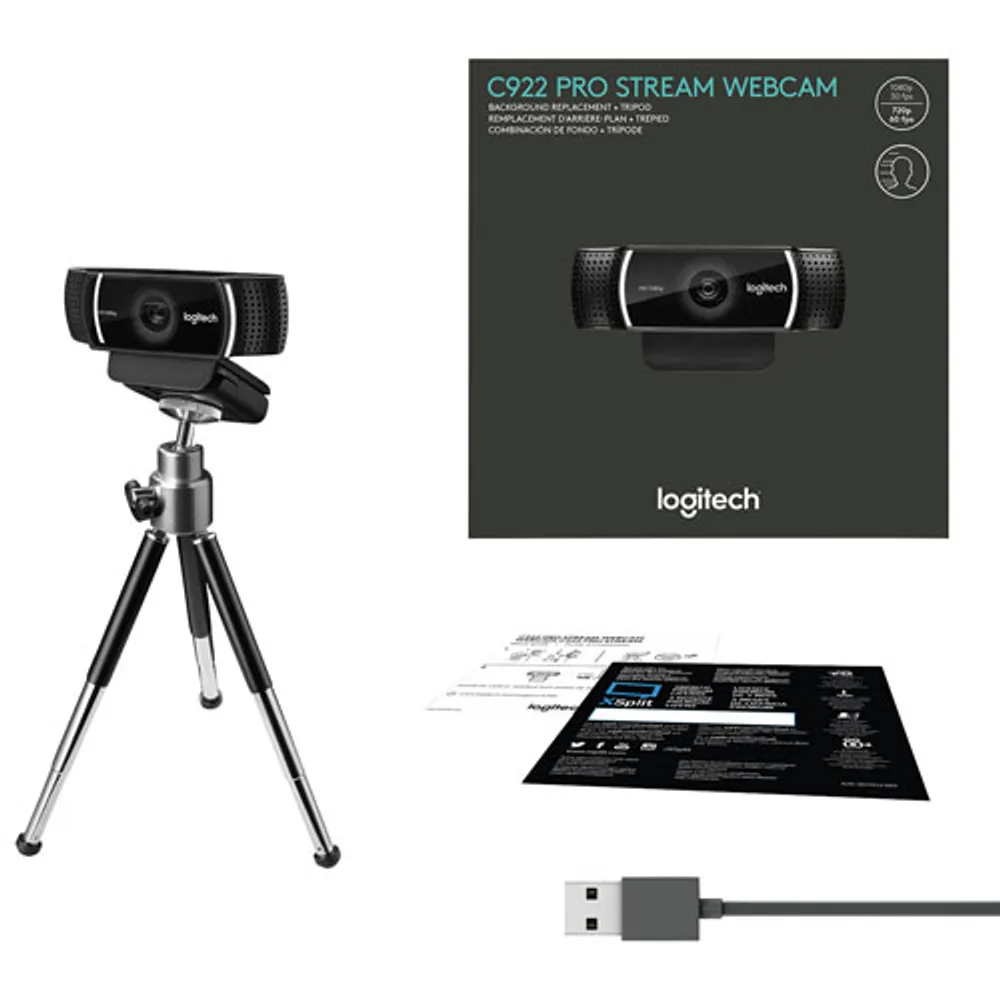 Caméra Web de jeu et de diffusion continue HD 1080p C922 Pro Stream de Logitech