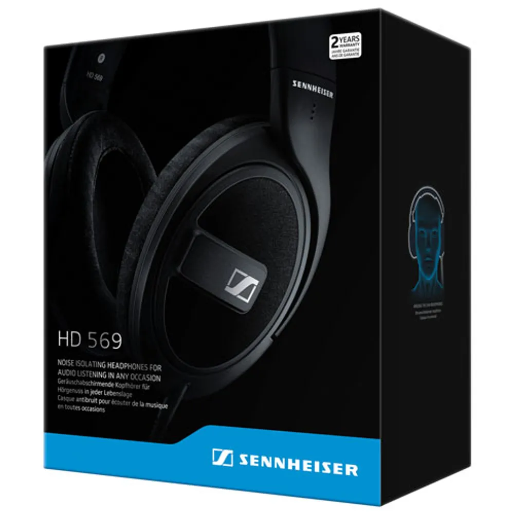 Sennheiser HD 569 Over-Ear Sound Isolating Headphones - Black