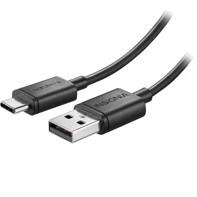 Insignia 3m (10 ft.) USB-A 2.0 to USB-C Charge/Sync Cable - Black - Only at Best Buy