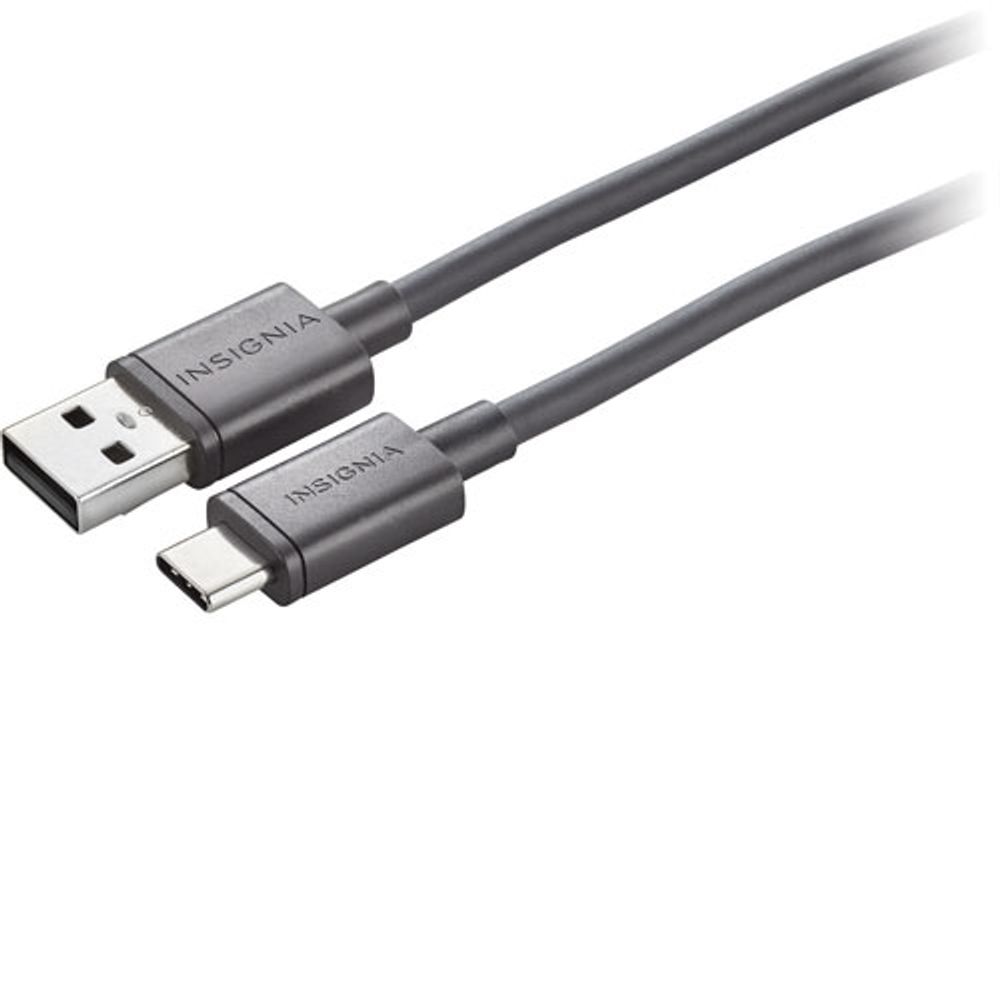 Insignia 3m (10 ft.) USB-A 2.0 to USB-C Charge/Sync Cable - Black - Only at Best Buy