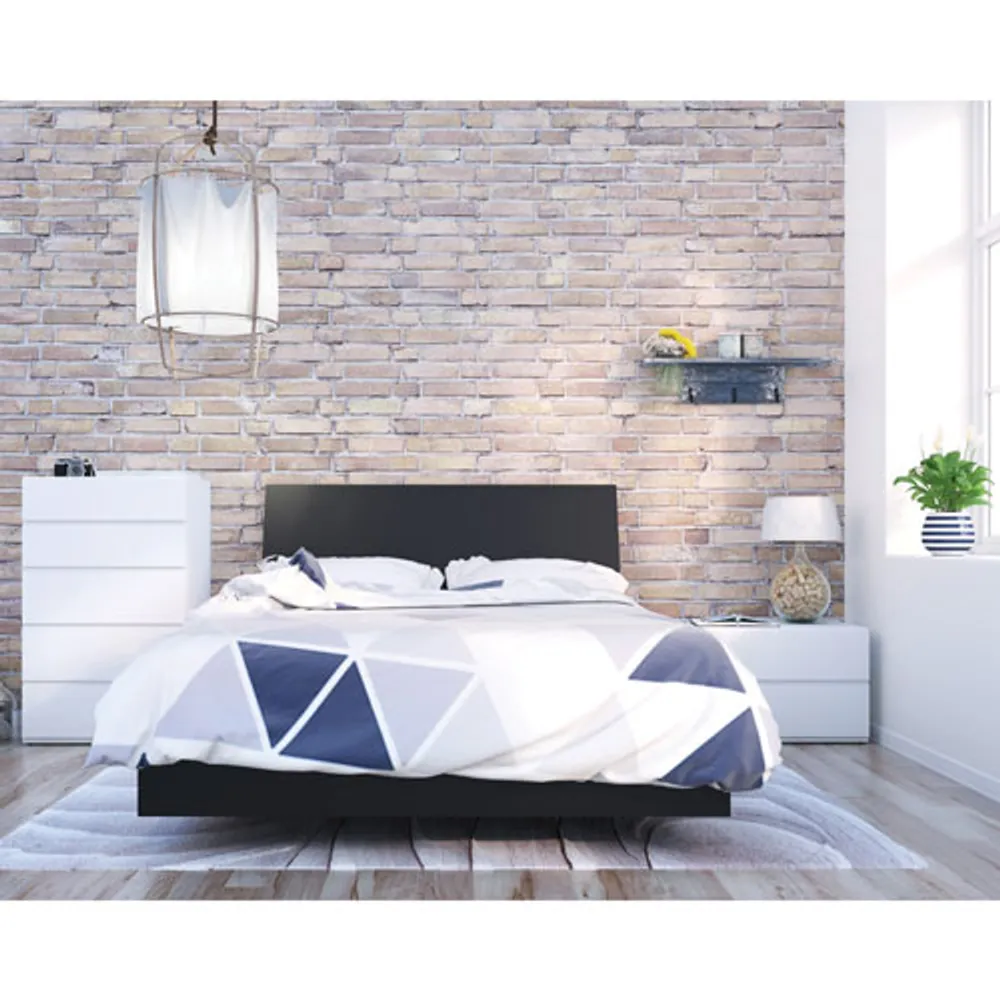 Contemporary Platform Bed Frame - Double - Black