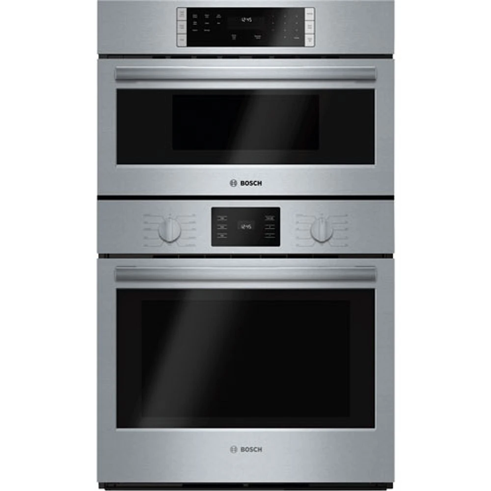 Bosch 30" 4.6 Cu. Ft. Fan Convection Electric Combination Wall Oven (HBL57M52UC) - Stainless Steel