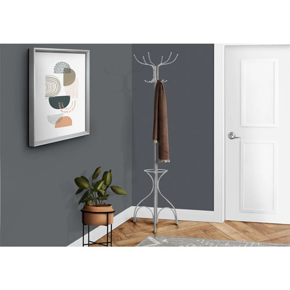 Monarch Metal Coat Rack - Silver