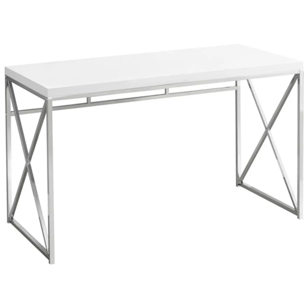 Contemporary Computer Desk - Glossy White