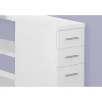 Contemporary L-Shaped Desk - White