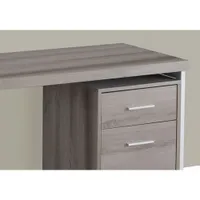 Contemporary Computer Desk - Dark Taupe/Silver