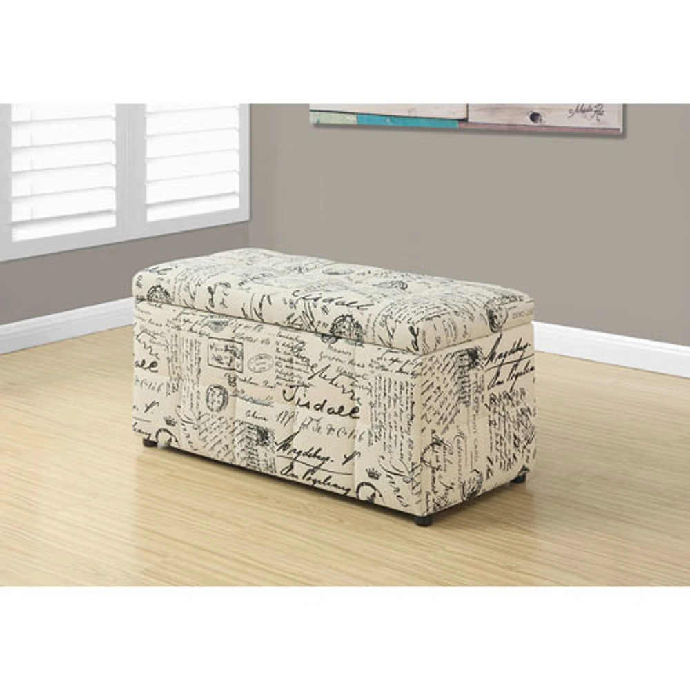 Fabric Storage Ottoman - Beige