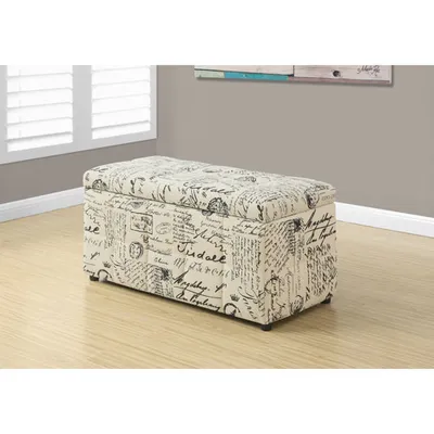 Pouf de rangement en tissu - Beige