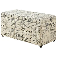 Fabric Storage Ottoman - Beige