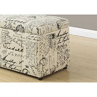 Fabric Storage Ottoman - Beige