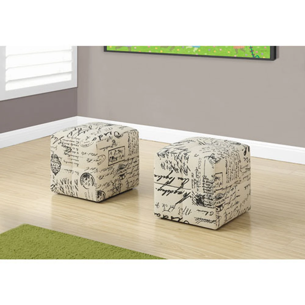 Fabric Footrest Ottoman (Set of 2) - Vintage