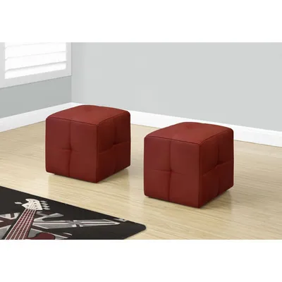 Footrest Ottoman (Set of 2) - Red